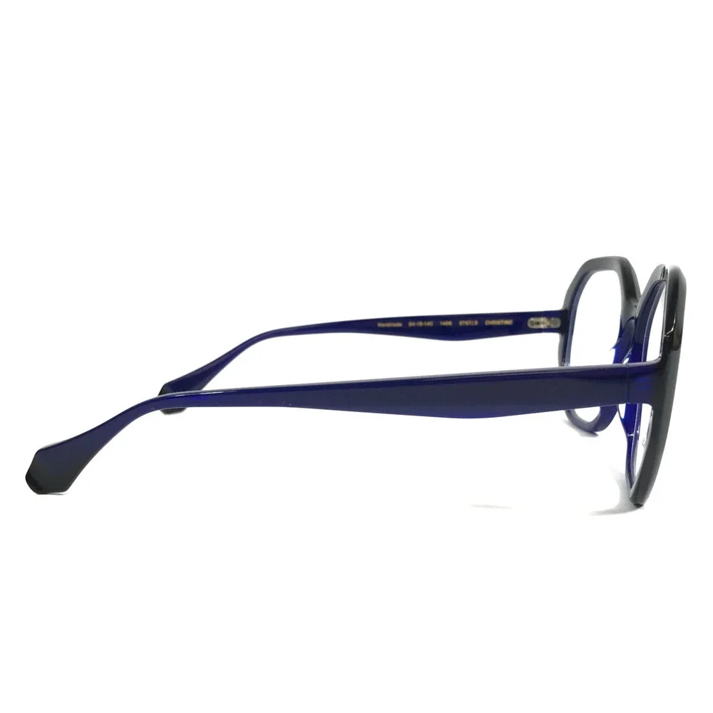 Gigi Studios Eyeglasses Frames CHRISTINE 6767/3 Black Blue Geometric 54-18-140